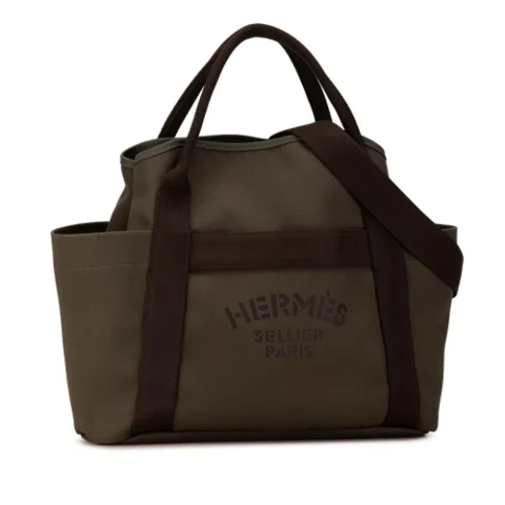 Hermès Vintage Pre-owned Canvas shoulder-bags Brown Dames