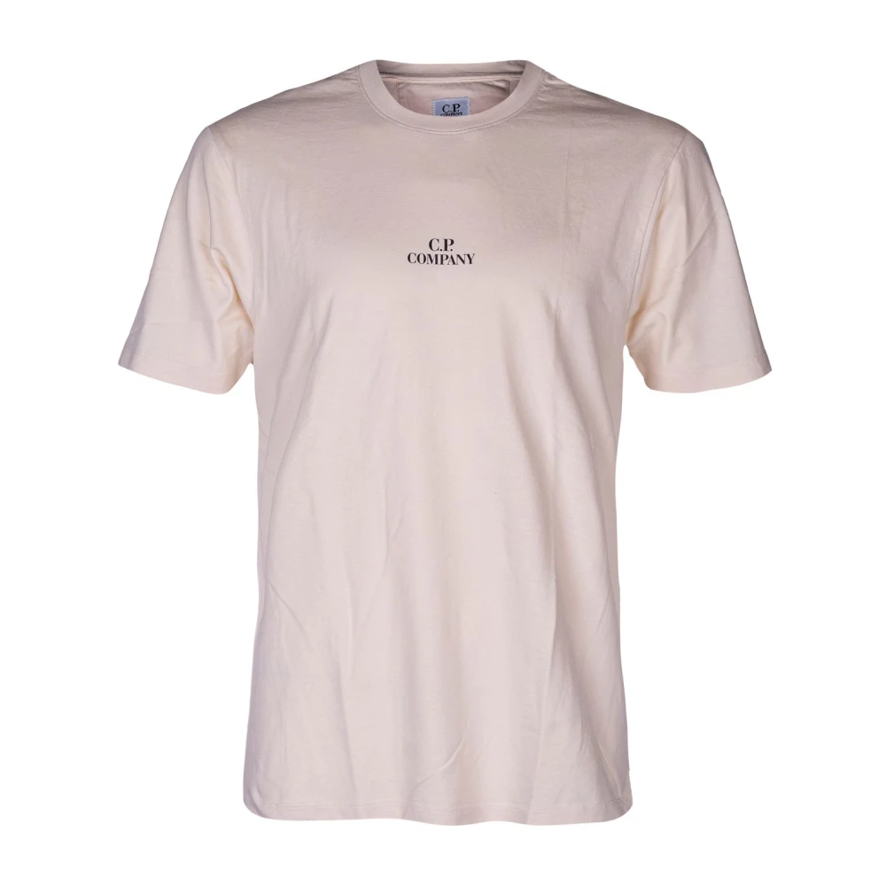 C.P. Company Mannen Crew Neck T-shirt Regular Fit met Voorlogo Pink Heren
