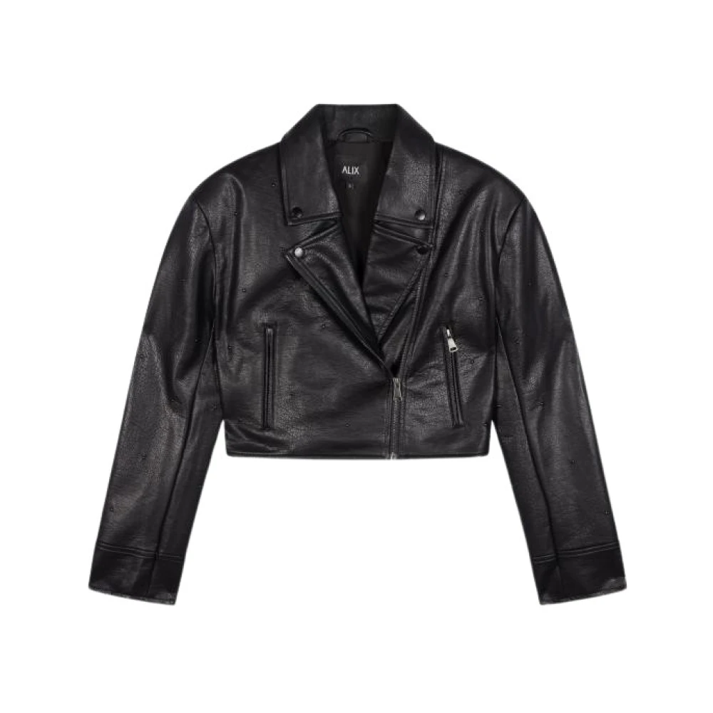Alix The Label Faux Leather Biker Jacket Black Dames
