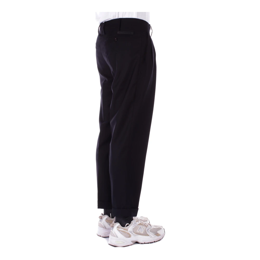 John Richmond Zwarte Logo Front Zip Broek Black Heren