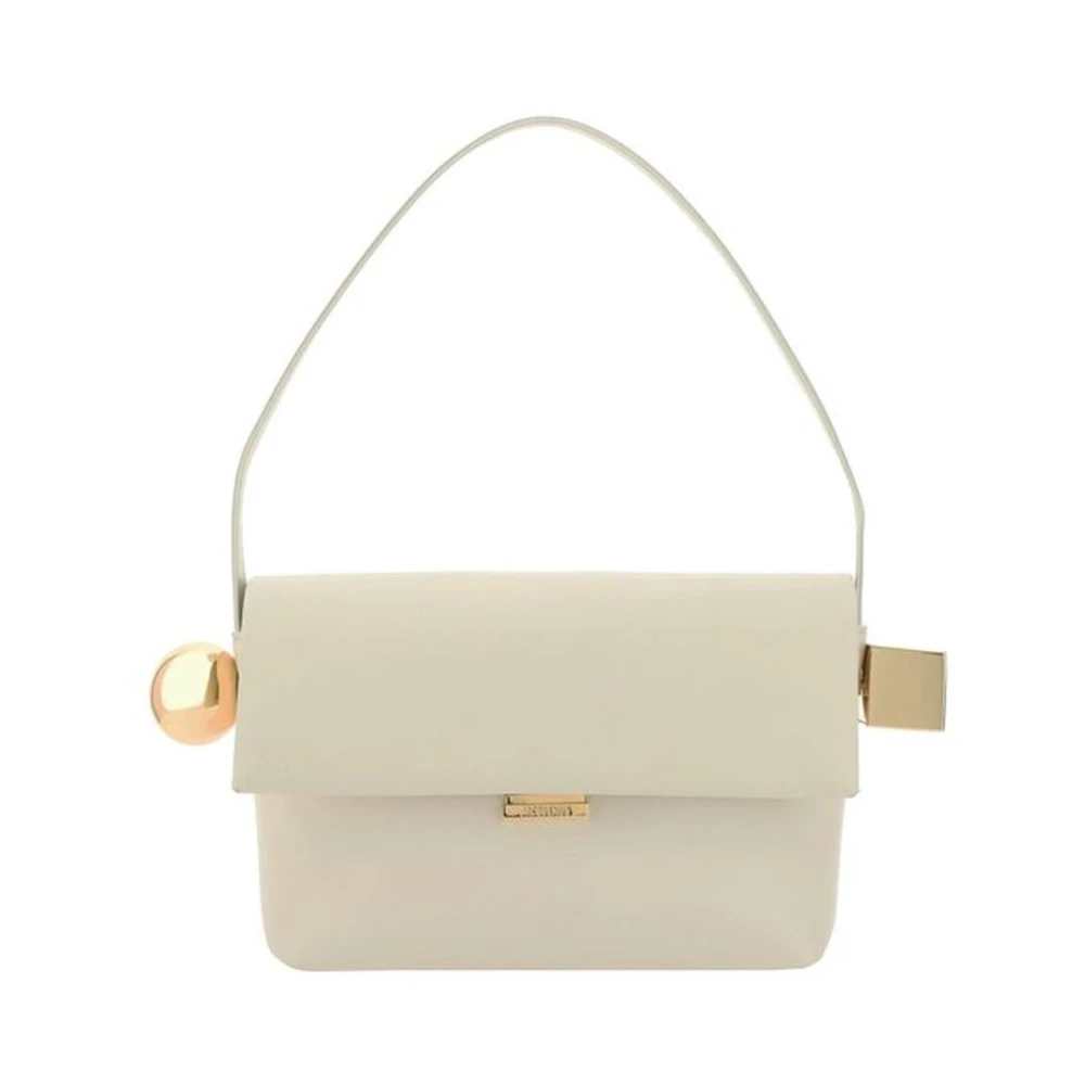 Jacquemus Geometrische Detail Leren Schoudertas Beige Dames