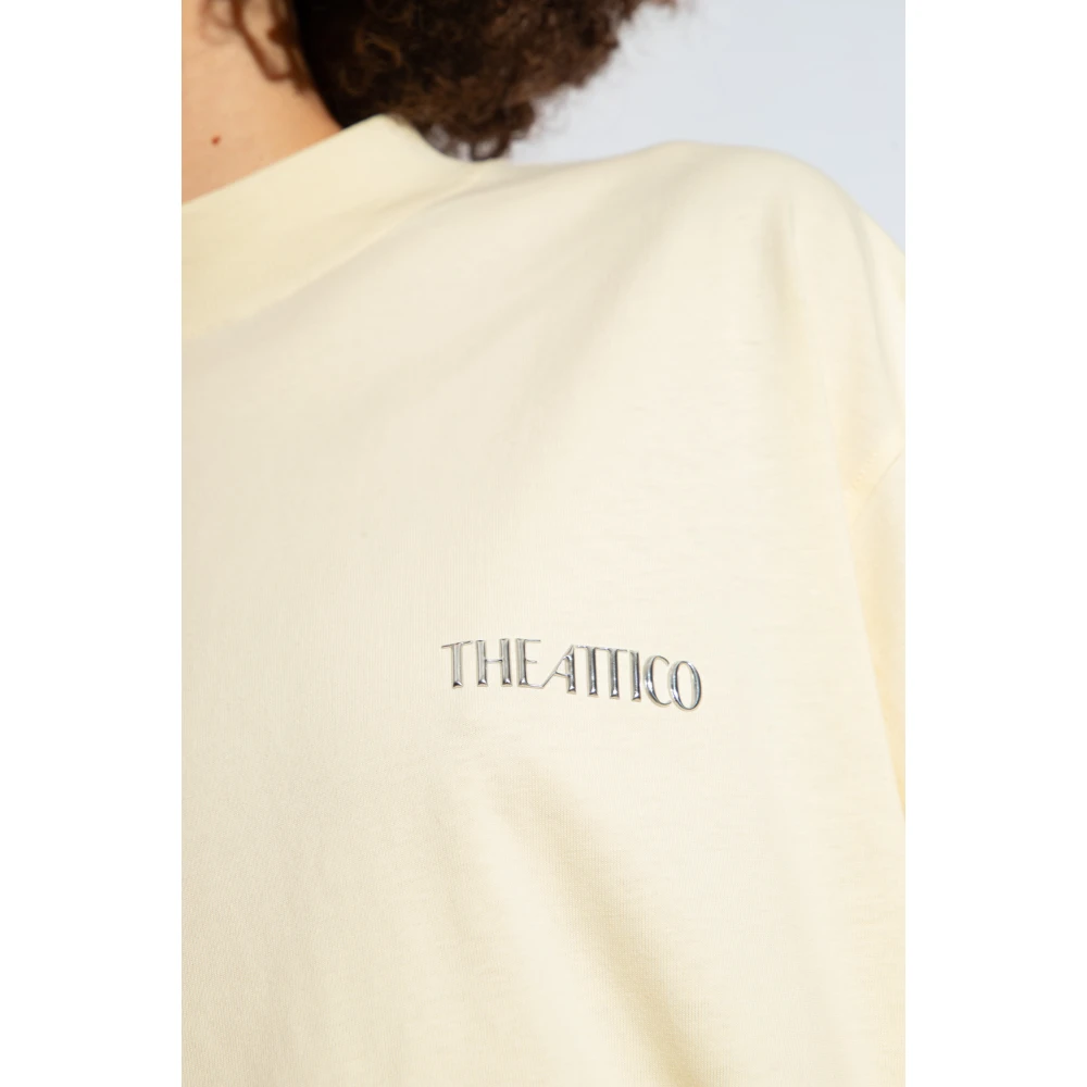 The Attico T-shirt met logo Yellow Dames