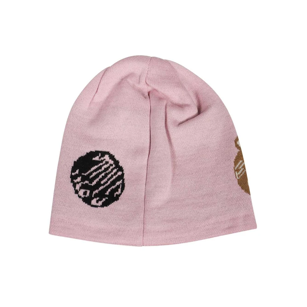 Moschino Wollen Beanie met Logo Pink Dames