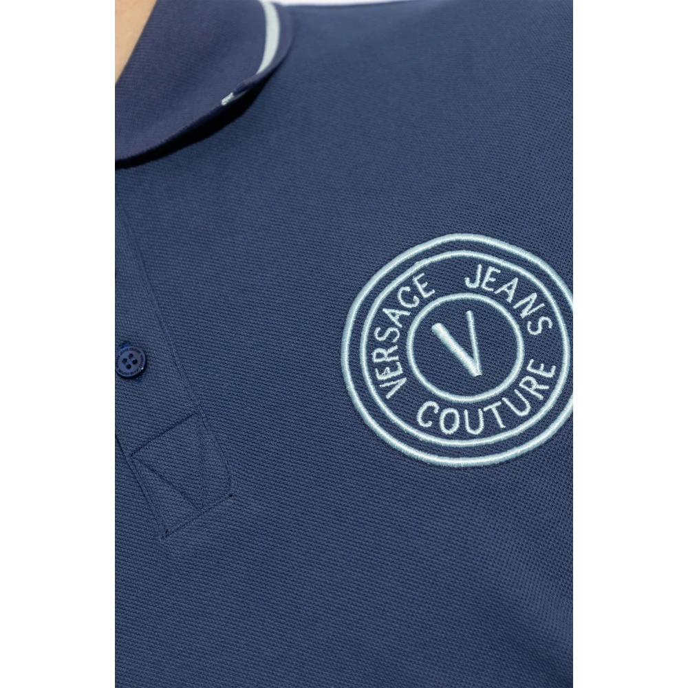 Versace Jeans Couture Polo met geborduurd logo Blue Heren