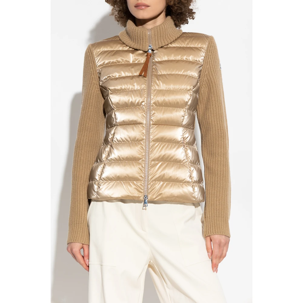 Moncler Vest met gewatteerde voorkant Beige Dames