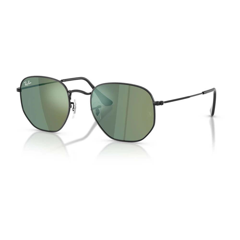 Ray-Ban Unisex Black Sunglasses, 51 Mm, Hexagonal Flat Lenses