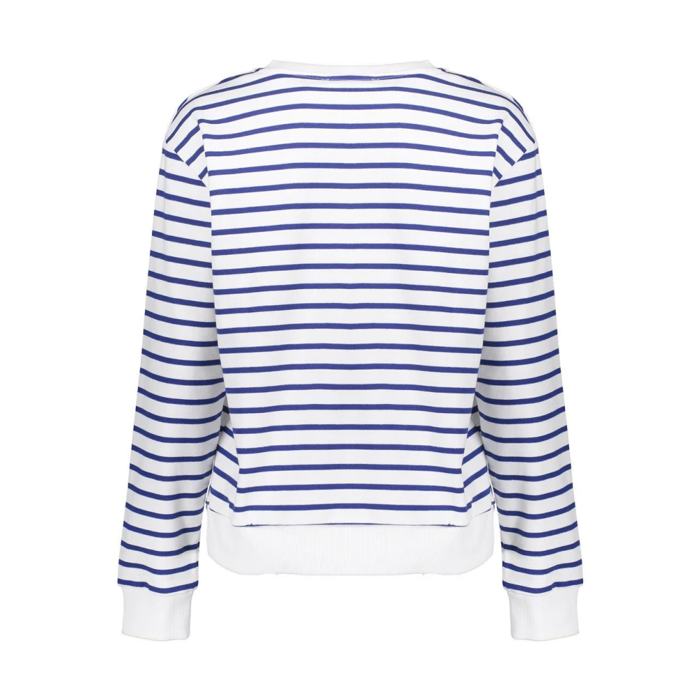 Geisha Gestreepte Sweat Pullover Blauw Off-Wit Blue Dames