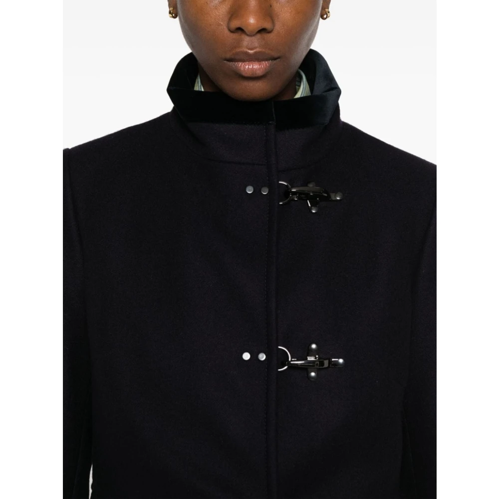 Fay Wollen jas met hoge hals Black Dames