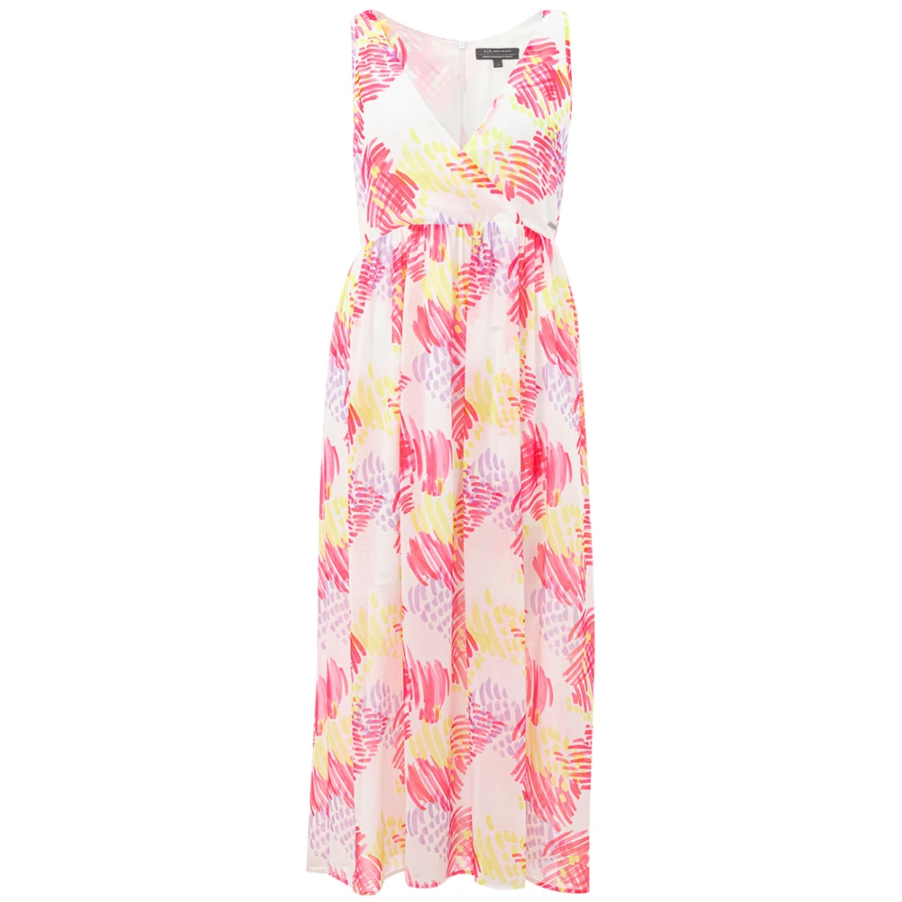 Armani Exchange Lange jurk met V-hals Multicolor Dames