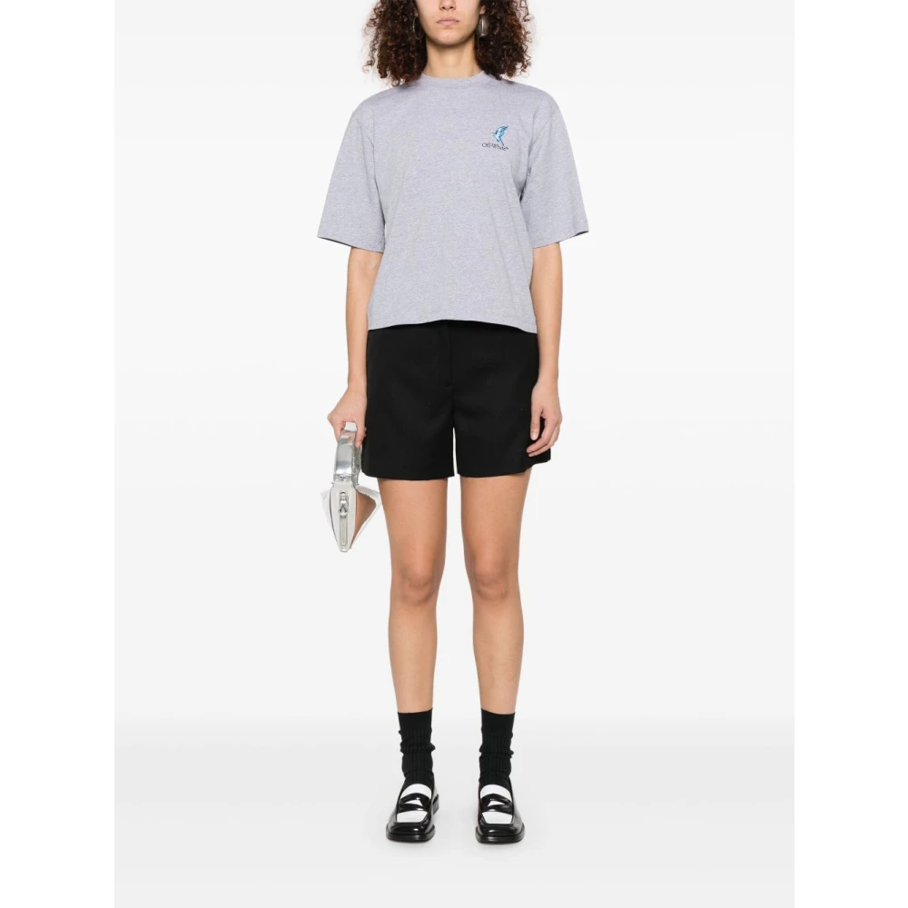 Off White Zwarte Katoenen Bermuda Shorts Black Dames