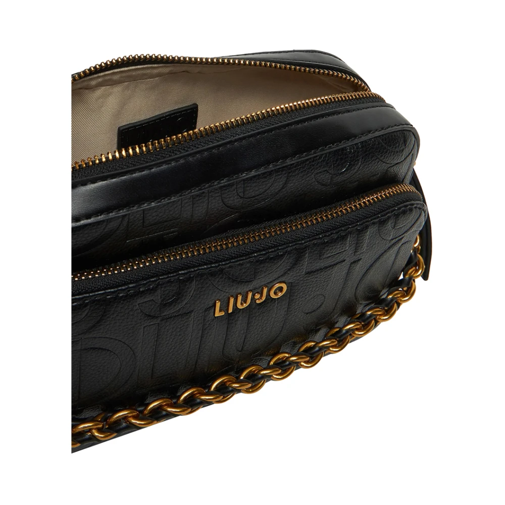 Liu Jo Zwarte schoudertas met gouden details Black Dames