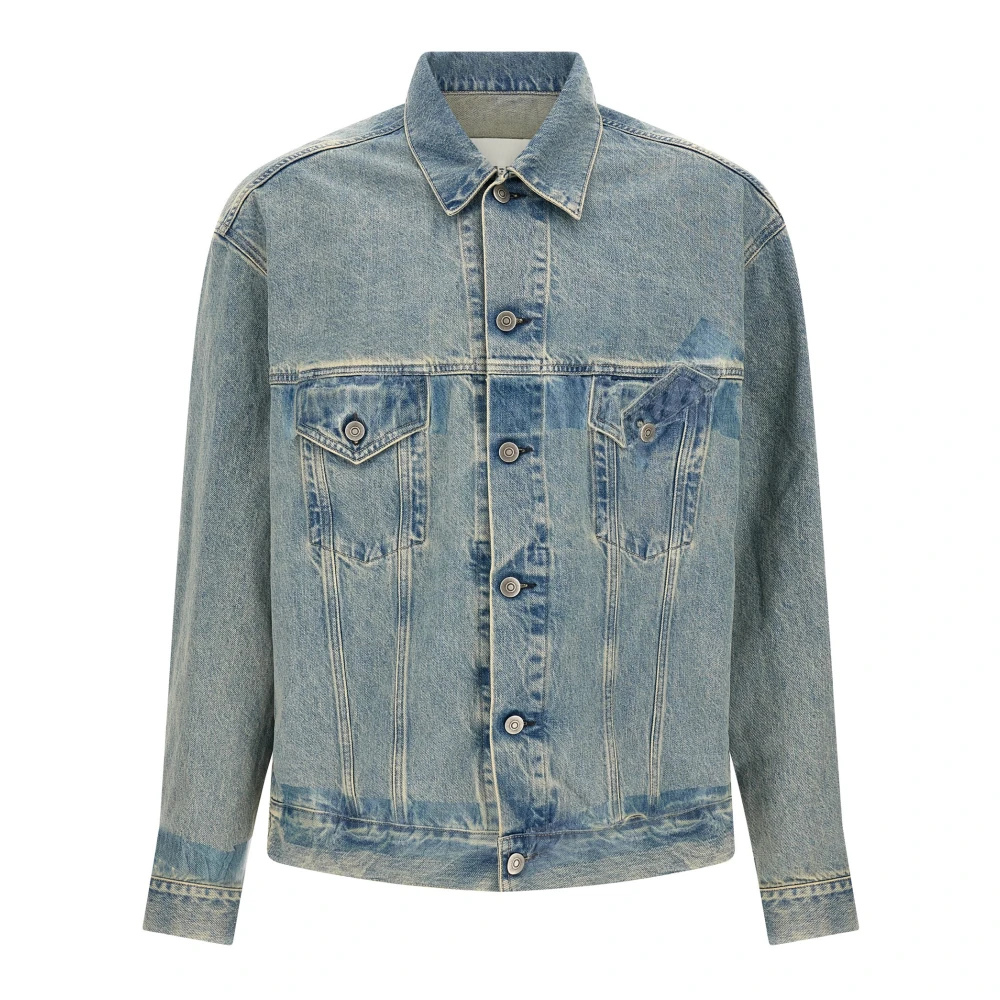 Maison Margiela Men's Blue Taped Denim Jacket - Denim Jackets - L - Jackets