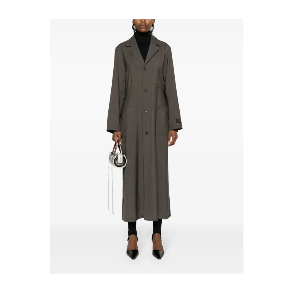 MM6 Maison Margiela Donkergrijze wollen jas Gray Dames