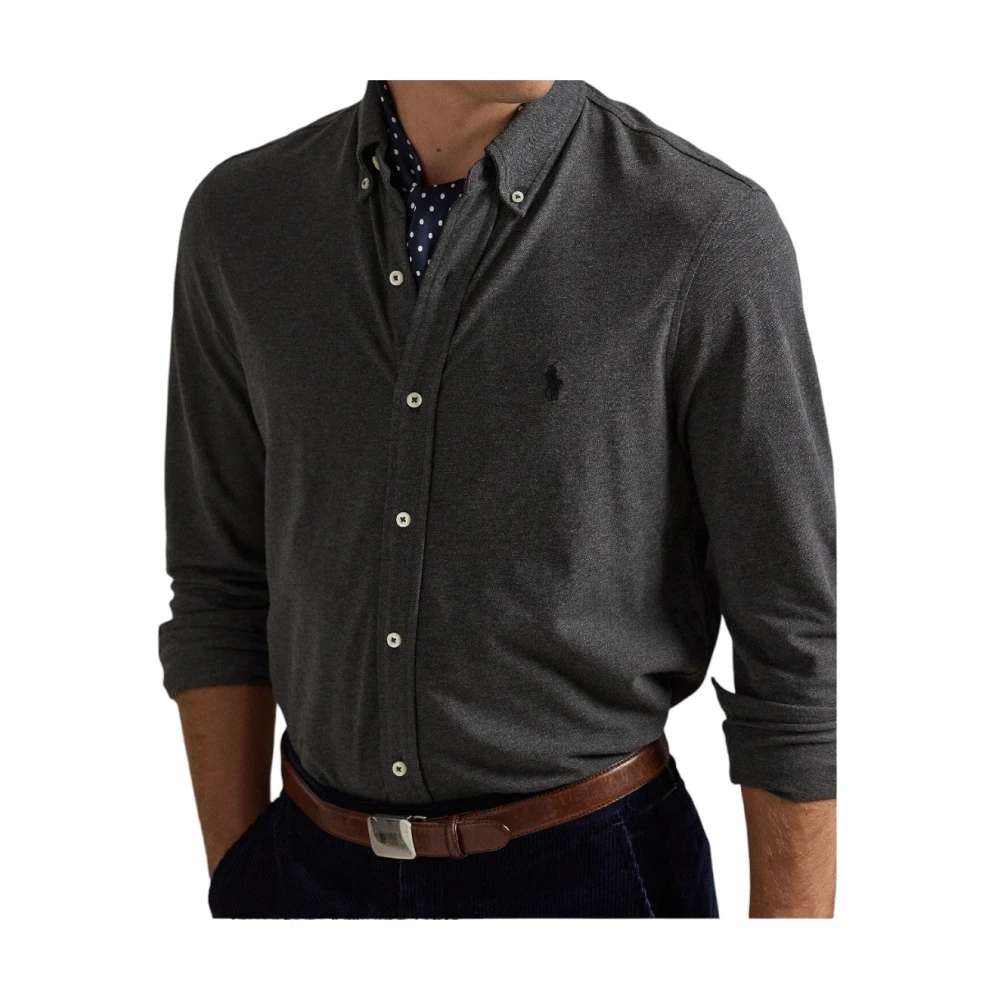 Ralph Lauren Featherweight Mesh Shirt Gray Heren