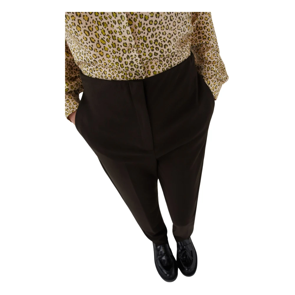 Iblues Bruine Jersey Broek Semi-Fitted Stijl Brown Dames
