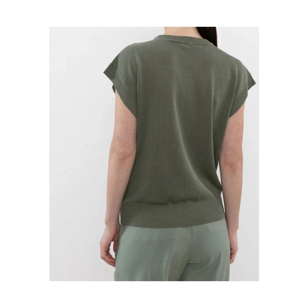 PESERICO Linnen Vest Green Dames