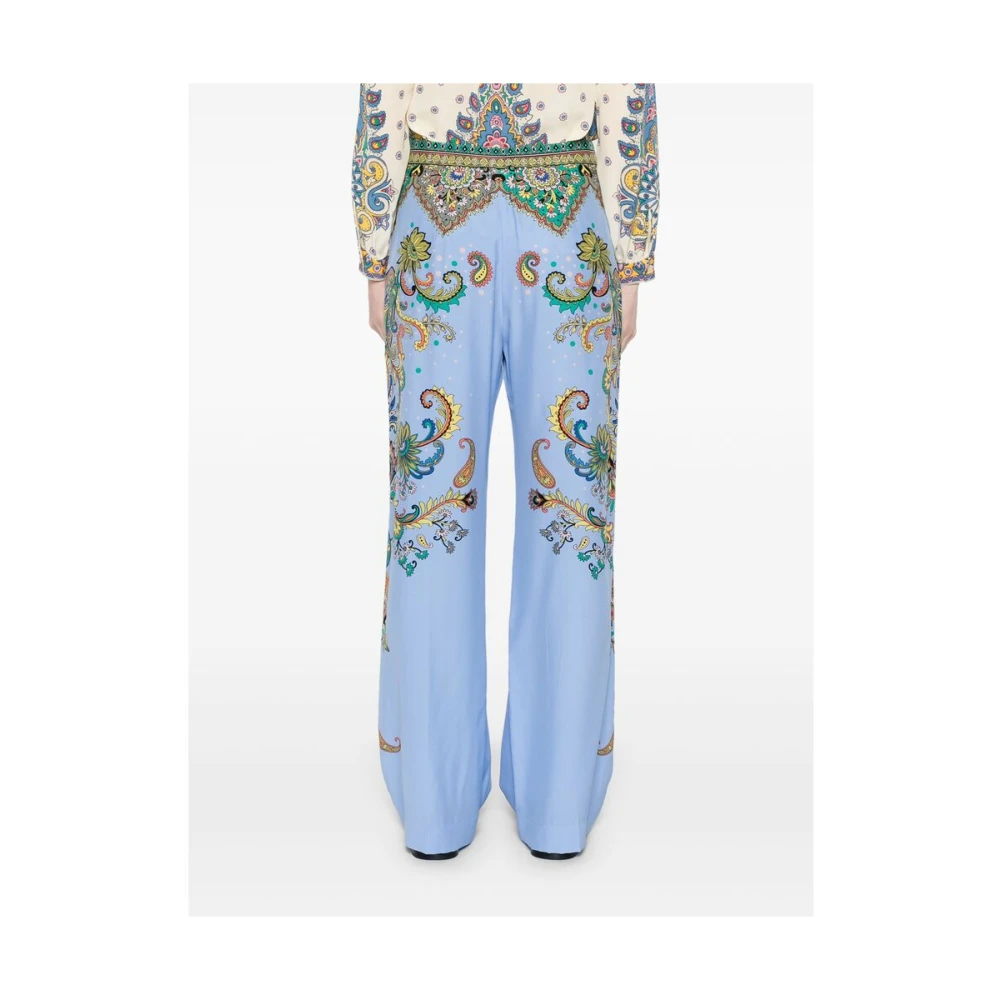 ETRO Hemelsblauwe Paisley Print Elastische Tailleband Blue Dames
