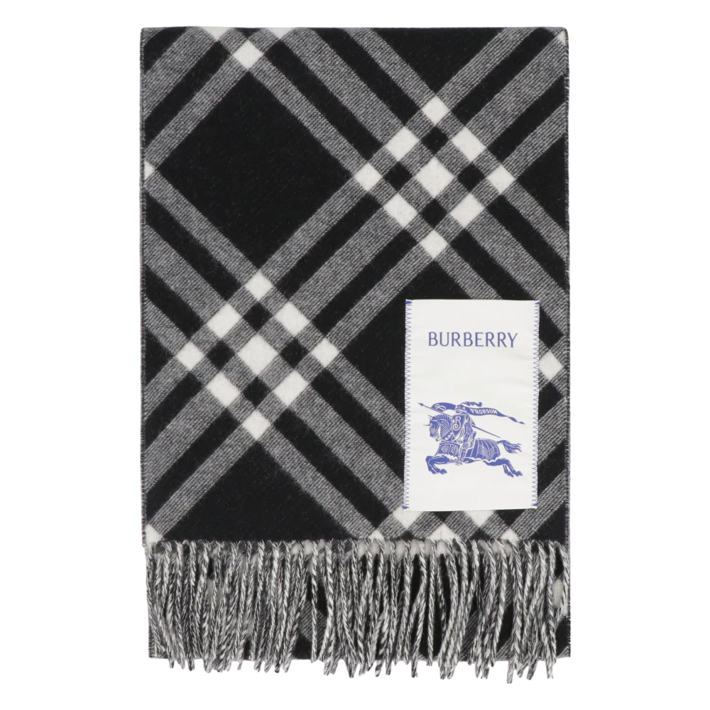 Burberry Black Fringed Cashmere Scarf - Female - Winter Scarves - One Size - Accessories