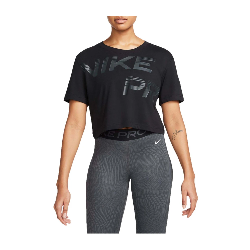 Nike Korte Mouwen Dri-Fit T-shirt Vrouwen Black Dames