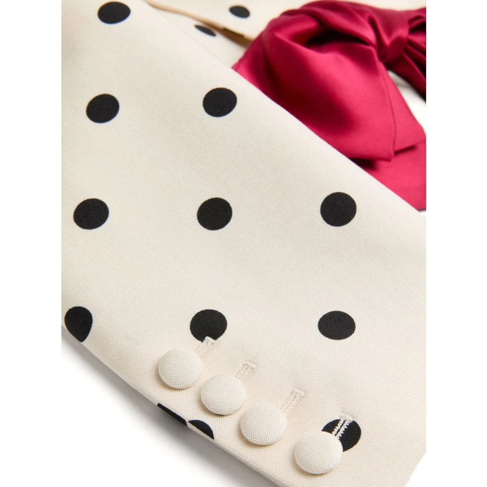 Valentino Beige Polka Dot Jas Knoopsluiting Beige Dames