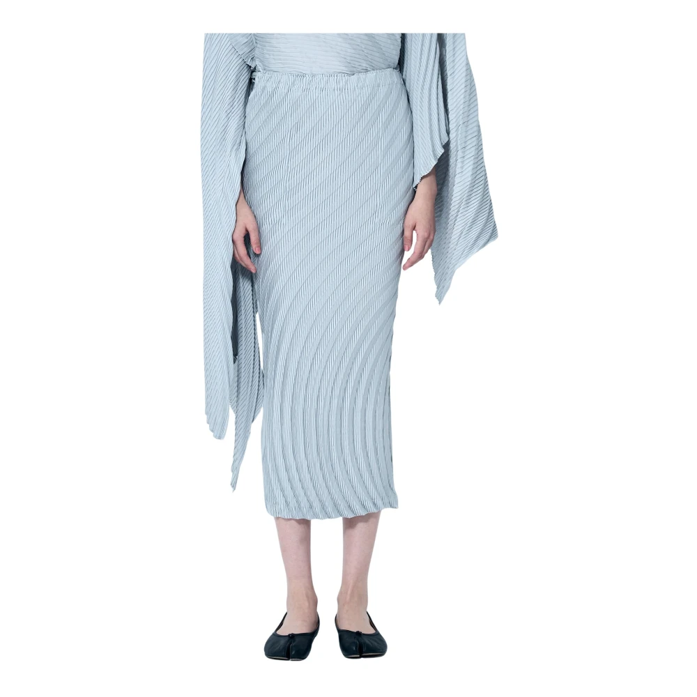 Issey Miyake Geplooide Potloodrok Gray Dames