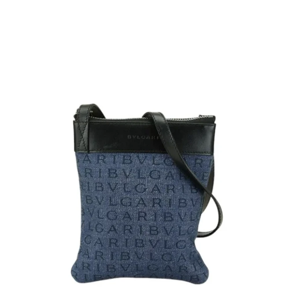 Bvlgari Vintage Pre-owned Denim shoulder-bags Blue Dames
