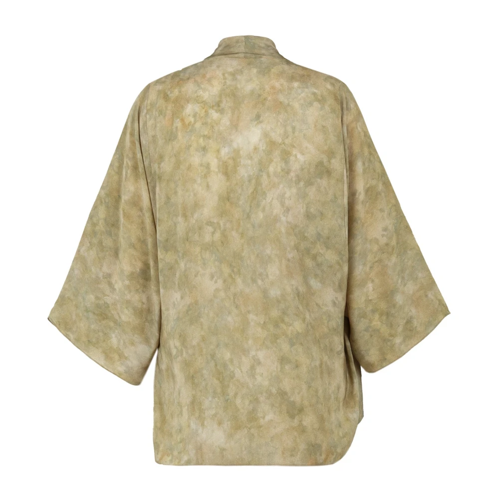 Cortana Zijden Hoop Print Kruisblouse Green Dames