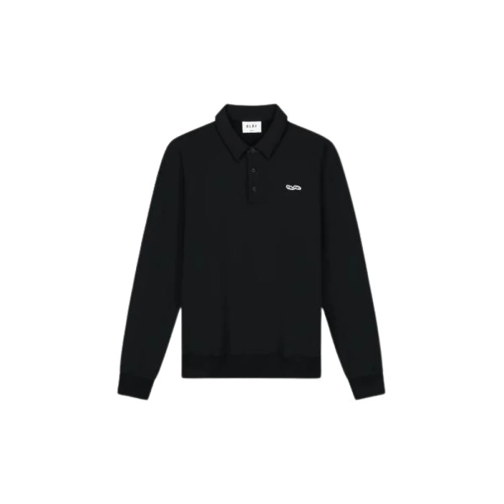 Olaf Hussein Oversized Gebreide Polo Black Heren