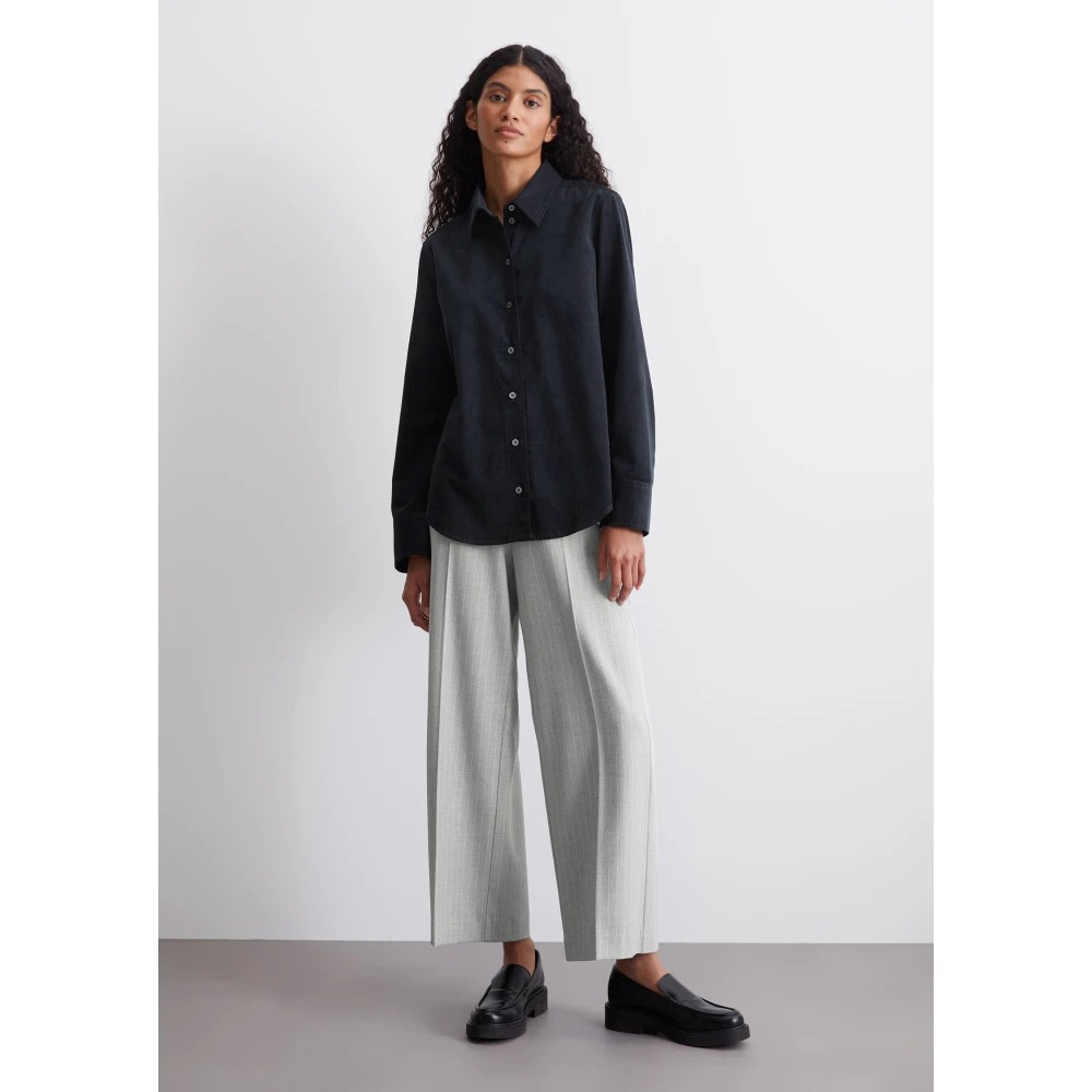 Marc O'Polo Reguliere fijne corduroy blouse Blue Dames