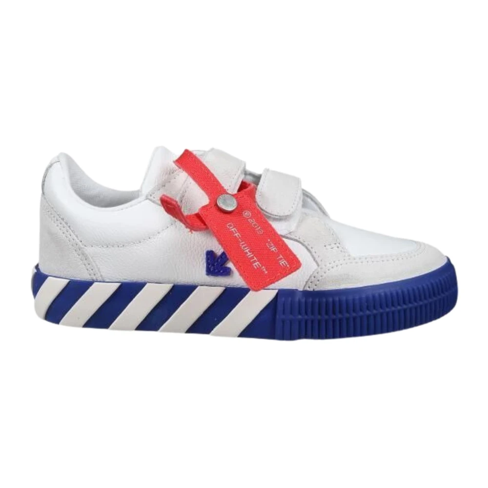 Off White Vita Läder Sneakers Diag-Stripe Casual White, Pojke