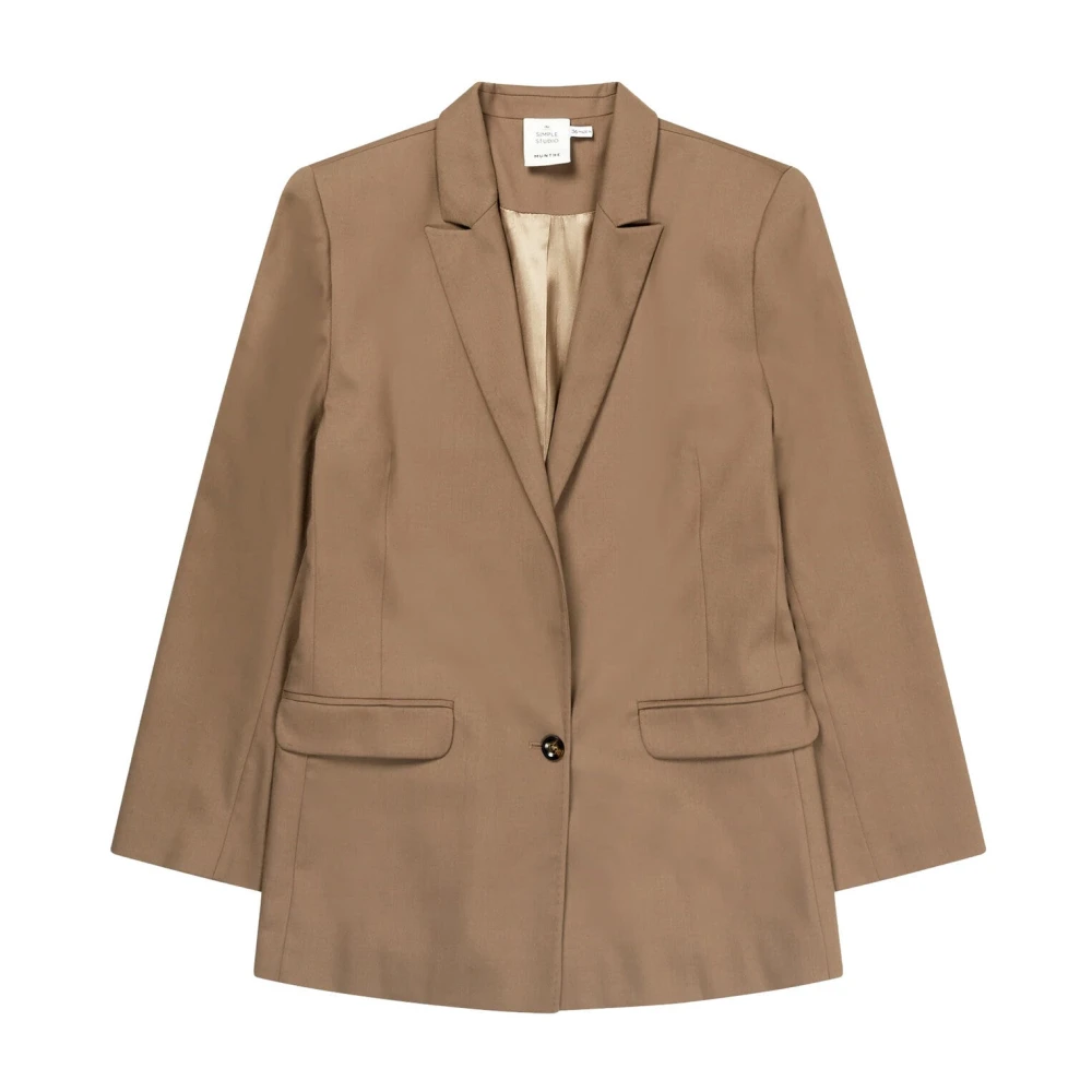 Munthe Women's Brown Classic Camel Blazer With Flap Pockets - 2XS - Jackets