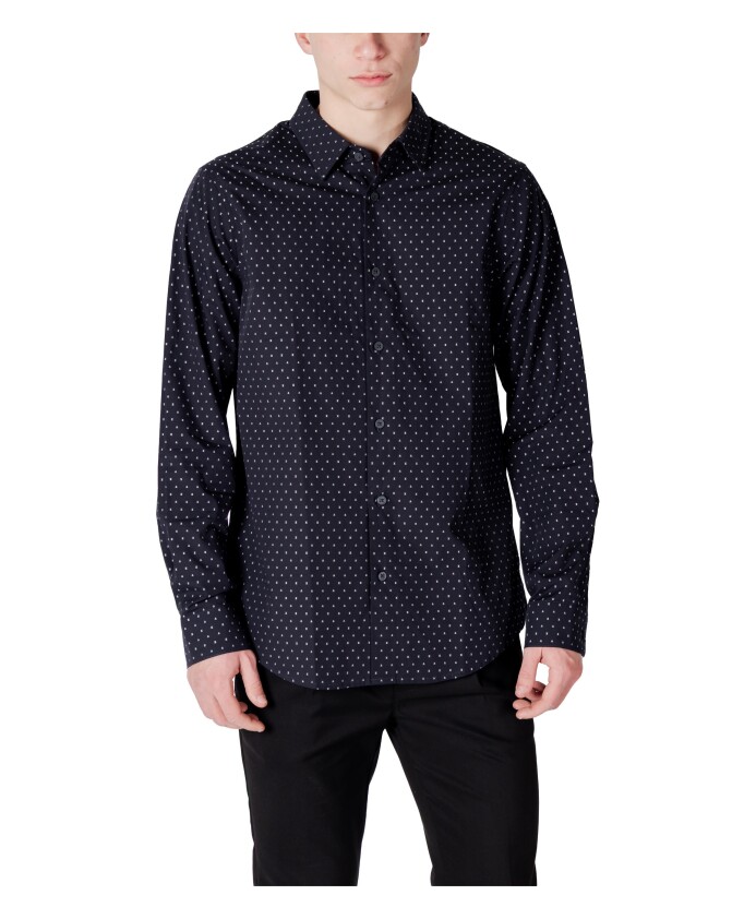 chemise-en-coton-a-pois-bleus