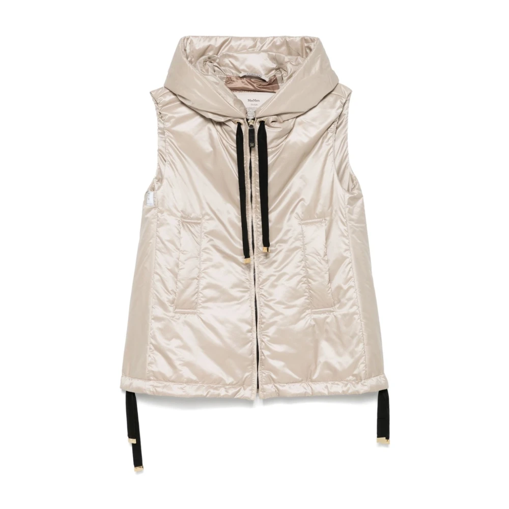 Max Mara Beige Waterdichte Jas met Capuchon Beige Dames