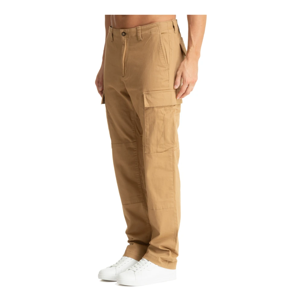 Michael Kors Stijlvolle Chino Broek met Ritszakken en Logo Detail Beige Heren