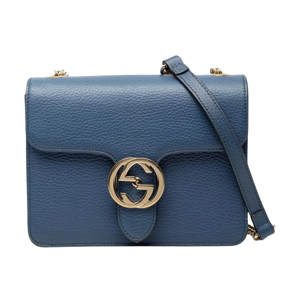 Gucci Vintage Women's Blue Pre-Owned Structured Shoulder Bag