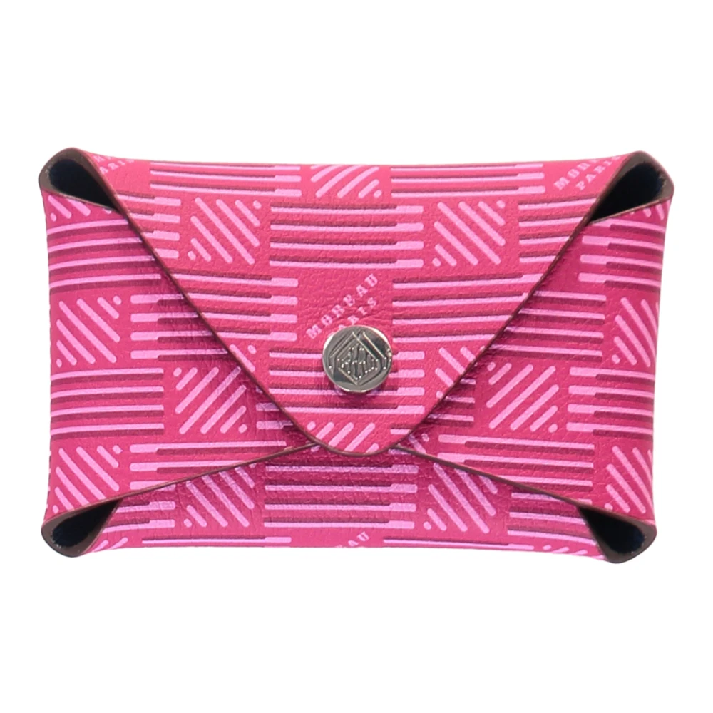 Moreau Paris Logo Detail Leren Kaarthouder Pink Dames