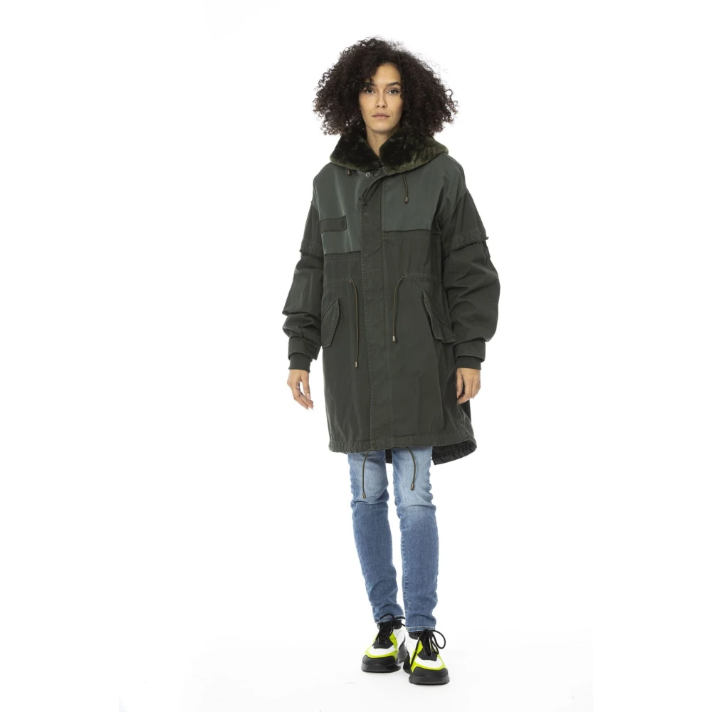 Mr&Mrs Italy Lange Parka met Bont Capuchon Green Dames