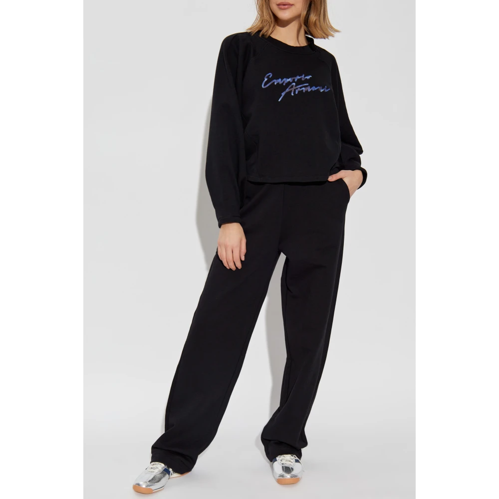 Emporio Armani Sweatshirt met logo Black Dames