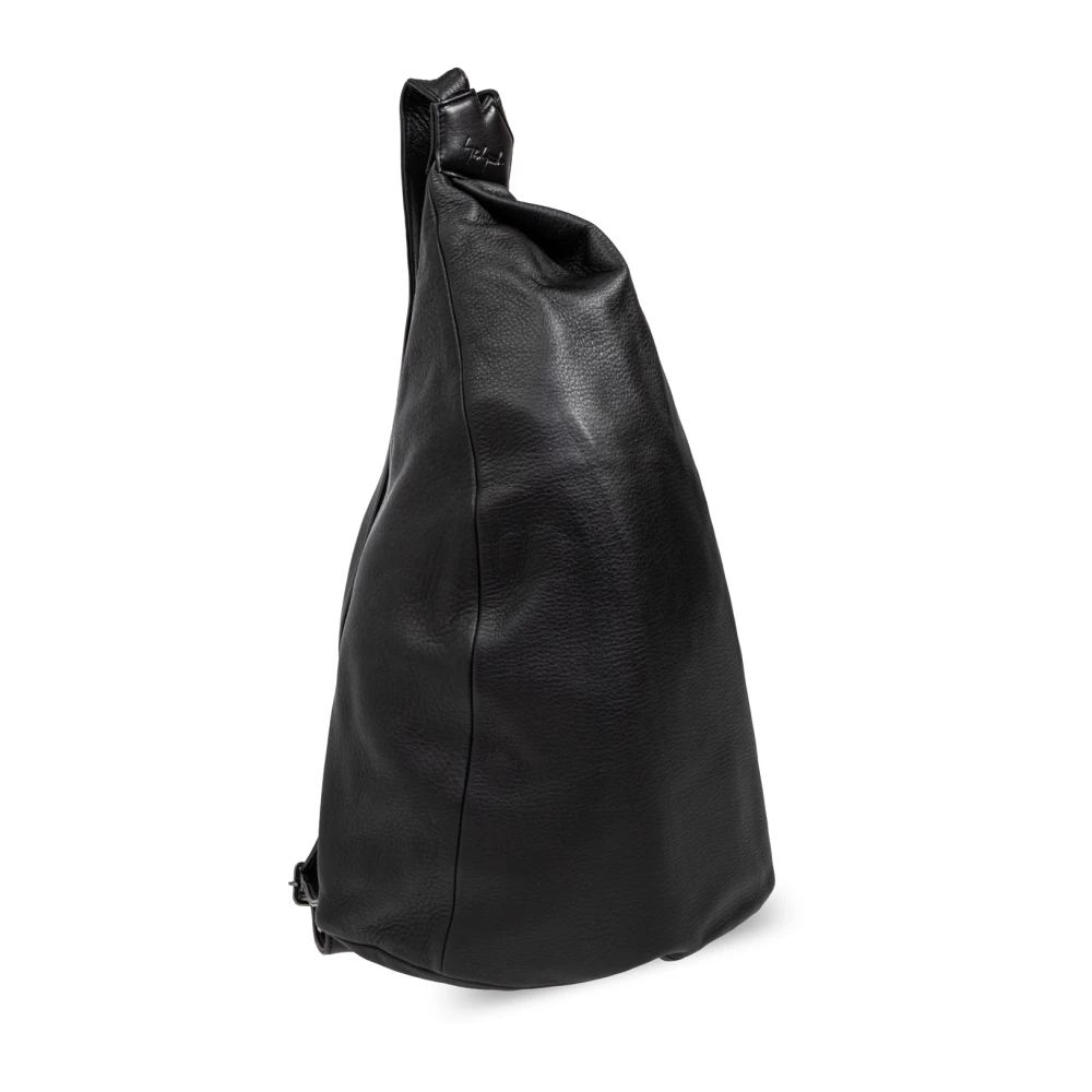 Yohji Yamamoto Leren rugzak Black Unisex