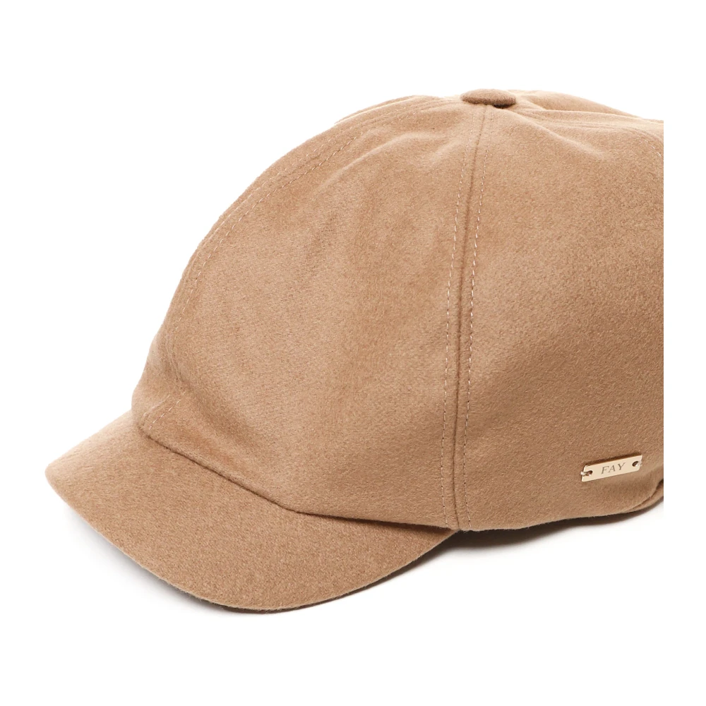 Fay Wollen Blend Doek Vizier Hoed Cappuccino Brown Dames