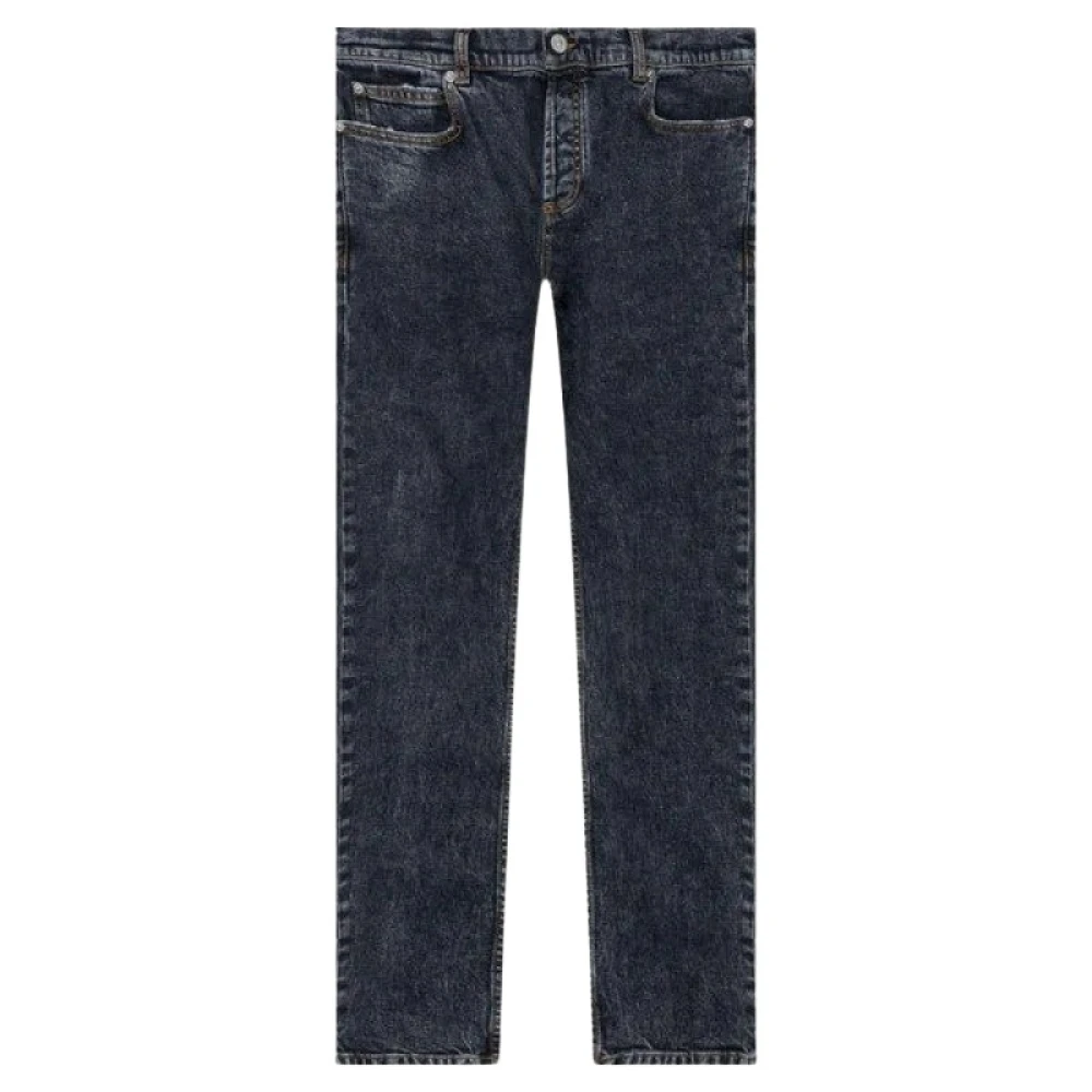 Balmain Slimme Zwarte Denim Jeans met Versleten Effect Zwart Heren