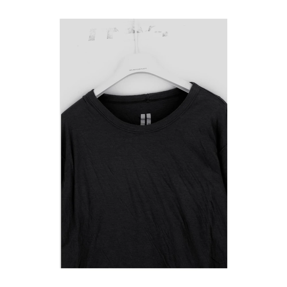 Rick Owens Dubbele LS Katoenen T-shirt Black Heren