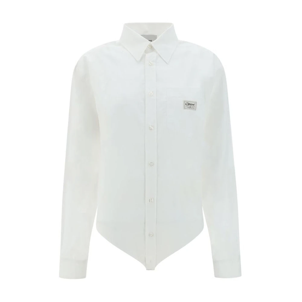 Coperni Klassieke Kraag Katoenen Overhemd White Dames
