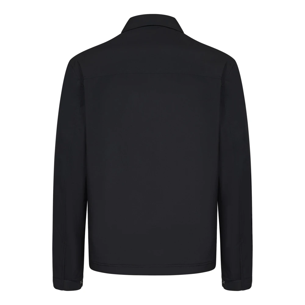 Brioni Blauwe Jas Aw24 Elegant Waterafstotend Black Heren