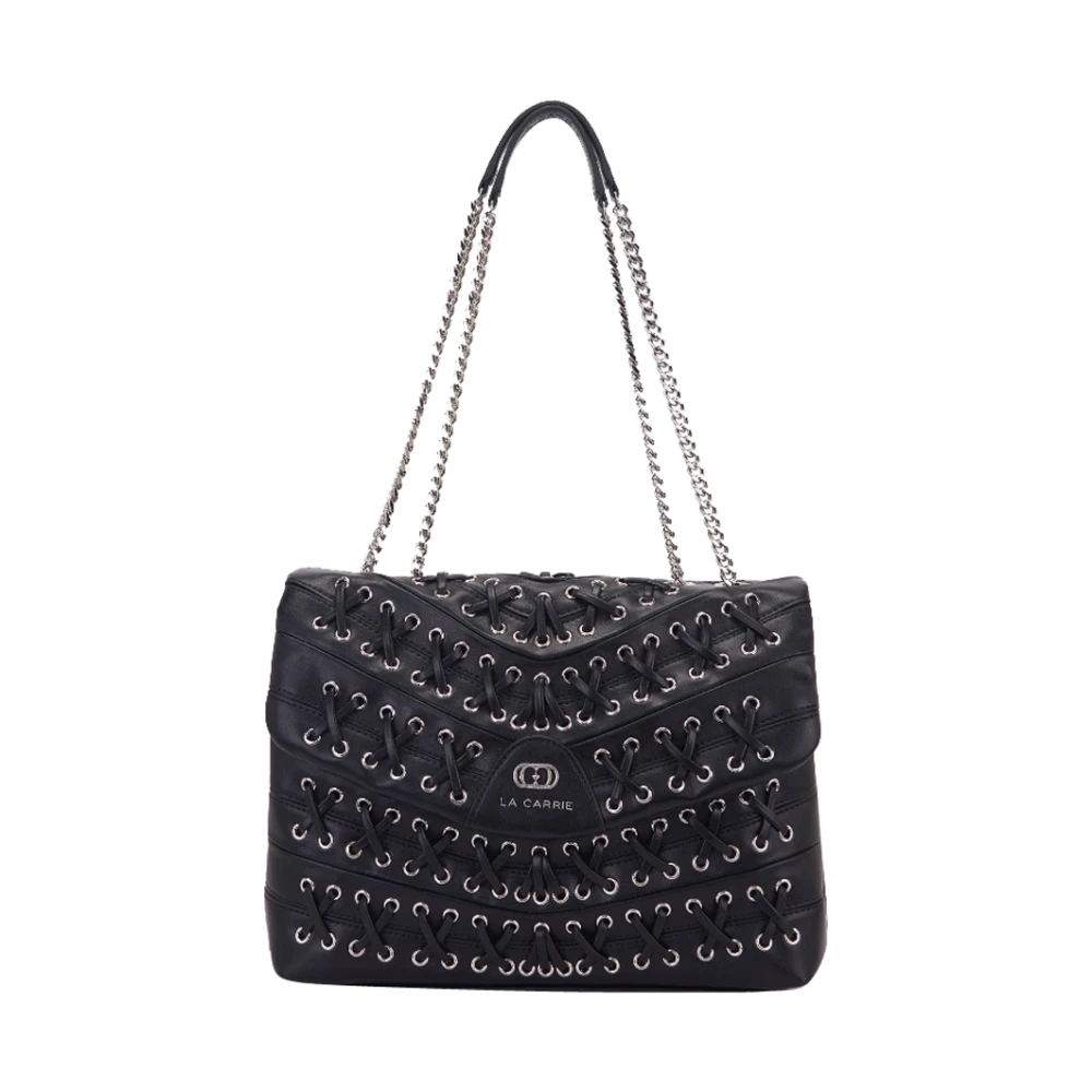 La Carrie Cross Laces Schoudertas Zwart Black Dames