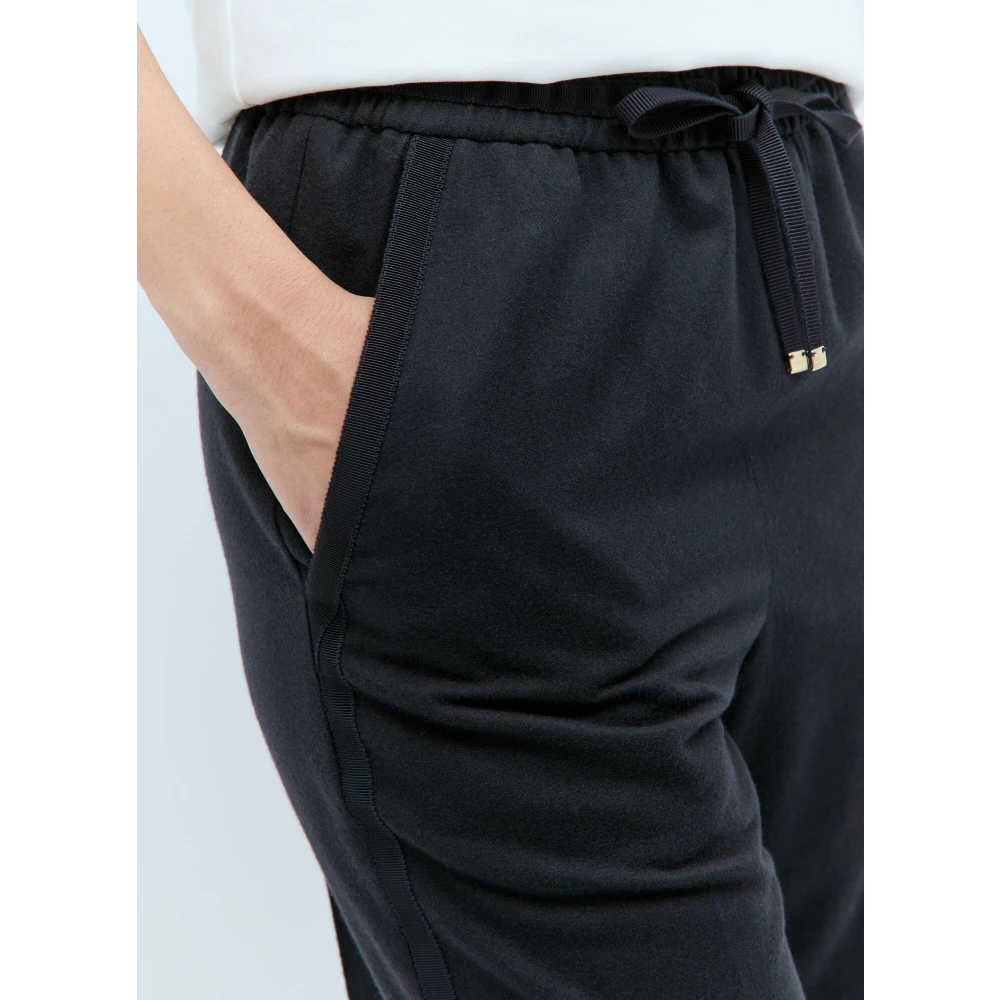 Moncler Wool-Blend Drawstring Trackpants Blue Dames
