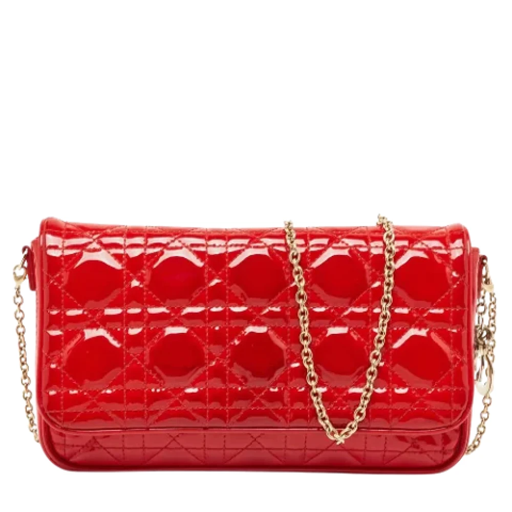 Dior Vintage Pre-owned Leather clutches Red Dames