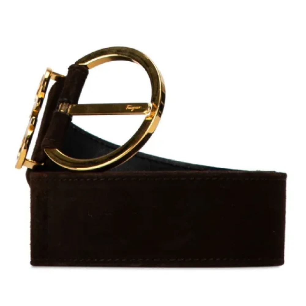 Salvatore Ferragamo Pre-owned Leather belts Brown Dames