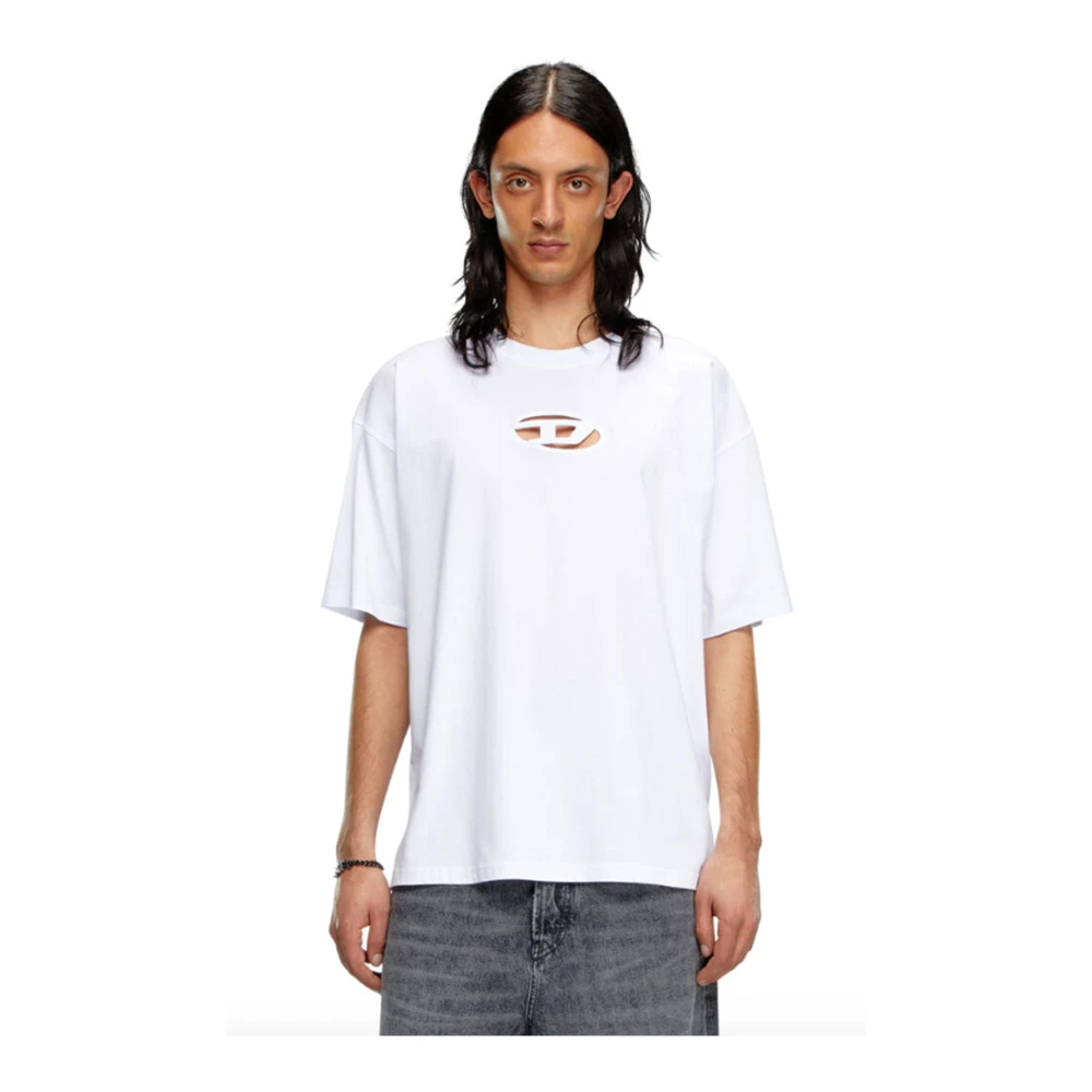 Diesel Oval D Geborduurd T-shirt (Wit) White Heren