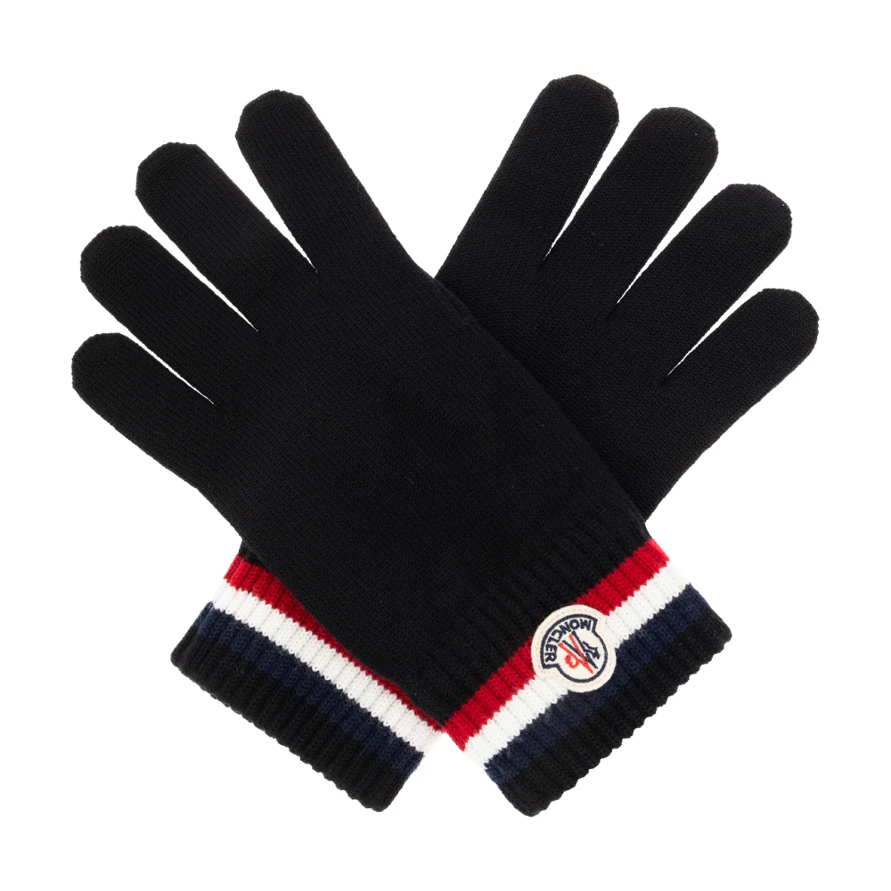 Moncler Uomo Nero - Knit Gloves With Logo Patch, Size: Xl - Immagine 4